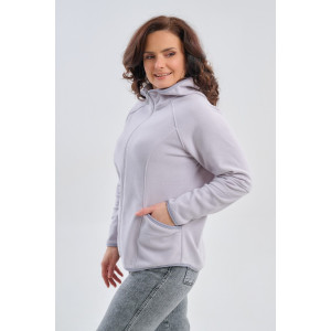 Толстовка женская №75011 флис (р-ры: 46-56) жемчужно-серый