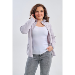 Толстовка женская №75011 флис (р-ры: 46-56) жемчужно-серый