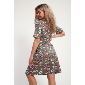 Халат женский ХЖ-01 кулирка (р-ры: 48-56) пончики зеленый Халат женский ХЖ-01 кулирка (р-ры: 48-56) пончики зеленый