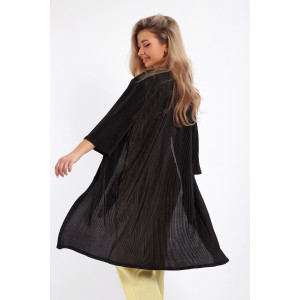 Кардиган женский №32744 атлас стрейч (р-ры: 48-58) черный