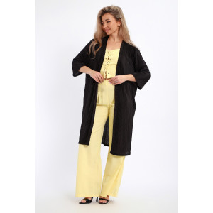 Кардиган женский №32744 атлас стрейч (р-ры: 48-58) черный