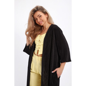 Кардиган женский №32744 атлас стрейч (р-ры: 48-58) черный