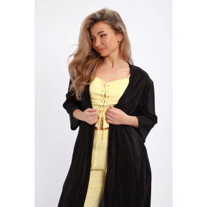 Кардиган женский №32744 атлас стрейч (р-ры: 48-58) черный