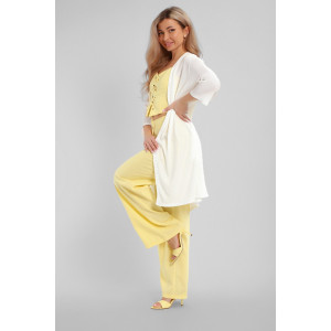 Кардиган женский №32744 атлас стрейч (р-ры: 48-58) молочный