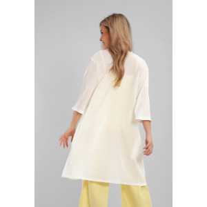 Кардиган женский №32744 атлас стрейч (р-ры: 48-58) молочный