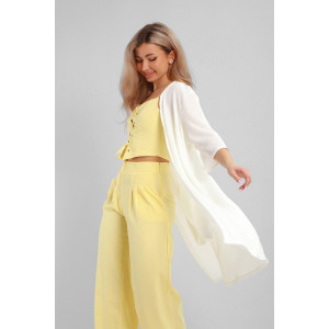 Кардиган женский №32744 атлас стрейч (р-ры: 48-58) молочный