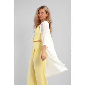 Кардиган женский №32744 атлас стрейч (р-ры: 48-58) молочный