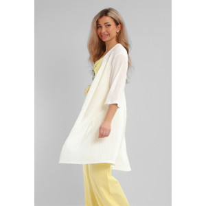 Кардиган женский №32744 атлас стрейч (р-ры: 48-58) молочный