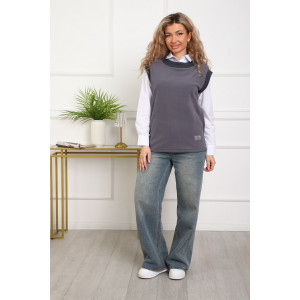 Жилет женский №1101 флис (р-ры: 48-52) серый