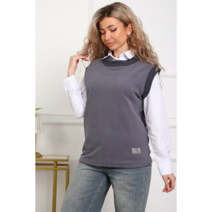 Жилет женский №1101 флис (р-ры: 48-52) серый