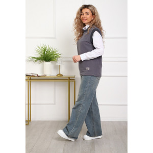 Жилет женский №1101 флис (р-ры: 48-52) серый