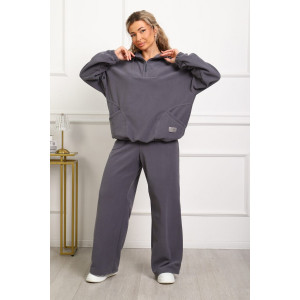 Костюм двойка женский №1093 флис (р-ры: 46-54) серый