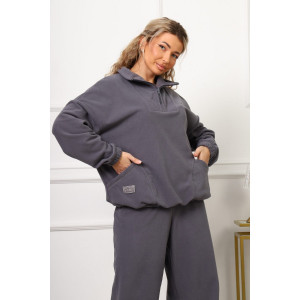 Костюм двойка женский №1093 флис (р-ры: 46-54) серый