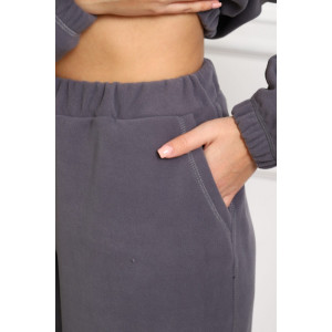 Костюм двойка женский №1093 флис (р-ры: 46-54) серый