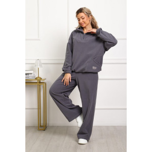 Костюм двойка женский №1093 флис (р-ры: 46-54) серый