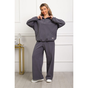 Костюм двойка женский №1093 флис (р-ры: 46-54) серый