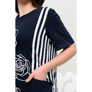 Туника женская №9228 кулирка (р-ры: 48-64) темно-синий Туника женская №9228 кулирка (р-ры: 48-64) темно-синий