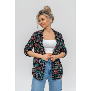 Туника женская №36689 кулирка (р-ры: 46-60) черный Туника женская №36689 кулирка (р-ры: 46-60) черный