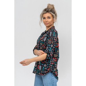 Туника женская №36689 кулирка (р-ры: 46-60) черный Туника женская №36689 кулирка (р-ры: 46-60) черный