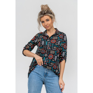 Туника женская №36689 кулирка (р-ры: 46-60) черный Туника женская №36689 кулирка (р-ры: 46-60) черный