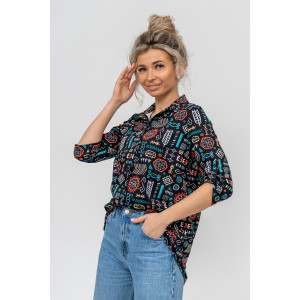 Туника женская №36689 кулирка (р-ры: 46-60) черный Туника женская №36689 кулирка (р-ры: 46-60) черный