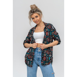 Туника женская №36689 кулирка (р-ры: 46-60) черный Туника женская №36689 кулирка (р-ры: 46-60) черный