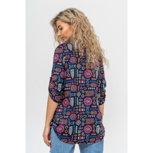 Туника женская №36689 кулирка (р-ры: 46-60) сине-розовый Туника женская №36689 кулирка (р-ры: 46-60) сине-розовый