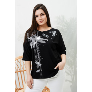 Туника женская №9185 вискоза пенье (р-ры: 48-64) черный Туника женская №9185 вискоза пенье (р-ры: 48-64) черный