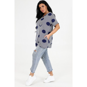 Туника женская №6087 кулирка (р-ры: 48-74) синяя полоска Туника женская №6087 кулирка (р-ры: 48-74) синяя полоска