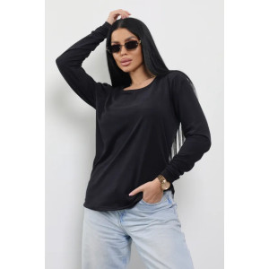 Лонгслив женский "Мия" 1259-1 полиэстер с лайкрой (р-ры: 50-60) черный