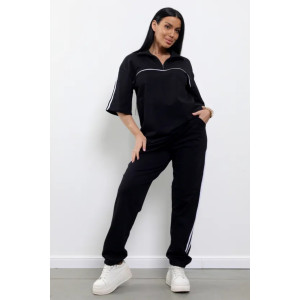 Футболка женская "Спорт 2" 807-2 футер 2-х нитка (р-ры: 42-52) черный