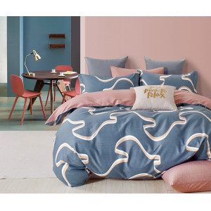 Постельное белье сатин на резинке "Пестрая лента"