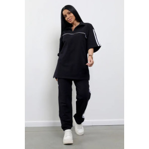 Брюки женские "Джоггеры 3" 1160-3 футер 2-х нитка (р-ры: 46-60) черный