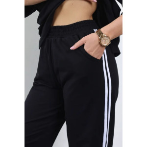 Брюки женские "Джоггеры 3" 1160-3 футер 2-х нитка (р-ры: 46-60) черный