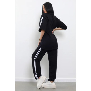 Брюки женские "Джоггеры 3" 1160-3 футер 2-х нитка (р-ры: 46-60) черный