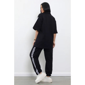 Брюки женские "Джоггеры 3" 1160-3 футер 2-х нитка (р-ры: 46-60) черный