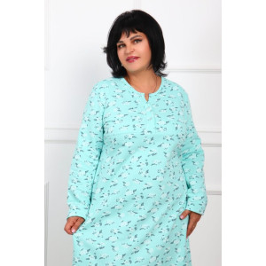 Сорочка женская "Нежность" футер (р-ры: 48-62) бирюза
