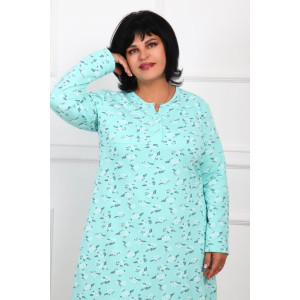 Сорочка женская "Нежность" футер (р-ры: 48-62) бирюза