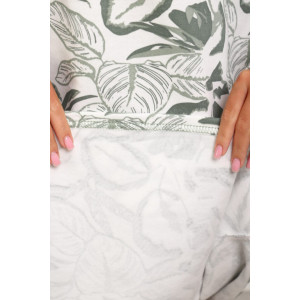 Сорочка женская "Нежность" футер (р-ры: 48-62) зеленый листья