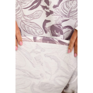 Сорочка женская "Нежность" футер (р-ры: 48-62) лиловый листья