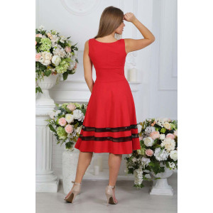 Платье П 076 футер с лайкрой+сетка (р-ры: 46-56) красный
