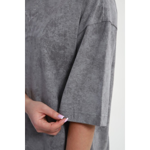 Платье женское ТП-02 "Сердце" кулирка (р-ры: 46-64) светло-серый варенка