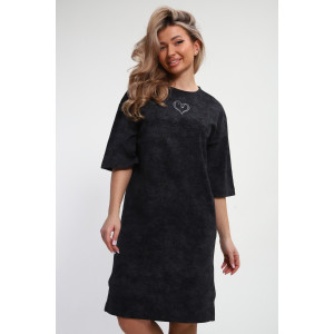 Платье женское ТП-02 "Сердце" кулирка (р-ры: 46-64) темно-серый