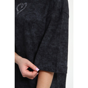 Платье женское ТП-02 "Сердце" кулирка (р-ры: 46-64) темно-серый