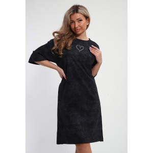 Платье женское ТП-02 "Сердце" кулирка (р-ры: 46-64) темно-серый