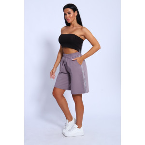 Шорты женские №35335 футер 2-х нитка (р-ры: 44-54) сирень