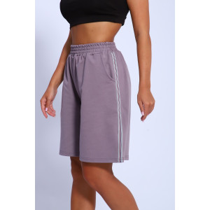 Шорты женские №35335 футер 2-х нитка (р-ры: 44-54) сирень