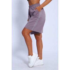 Шорты женские №35335 футер 2-х нитка (р-ры: 44-54) сирень