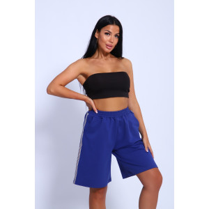 Шорты женские №35335 футер 2-х нитка (р-ры: 44-54) синий