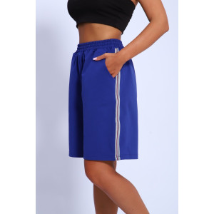 Шорты женские №35335 футер 2-х нитка (р-ры: 44-54) синий